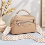 Women's PU Leather Bag – Large Capacity Shoulder Tote with Boho Wide Adjustable Strap, Crossbody Handbag LUXWTB Khaki
