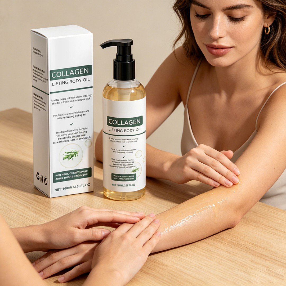 3 Rosemary Collagen Firming Body Oil 100ml – Non-Greasy Fast-Absorbing Hydrating Oil for Neck, Chest, Arms & Thighs - Image 1
