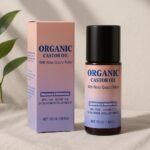 Set 2 Organic Castor Oil 50ml With Rose Quartz Roller Applicator, 100% Pure Extra Virgin Expeller‑Pressed, Hexane‑Free, Natural Nourishing Moisturizer for Eyelashes, Eyebrows, Hair & Skin